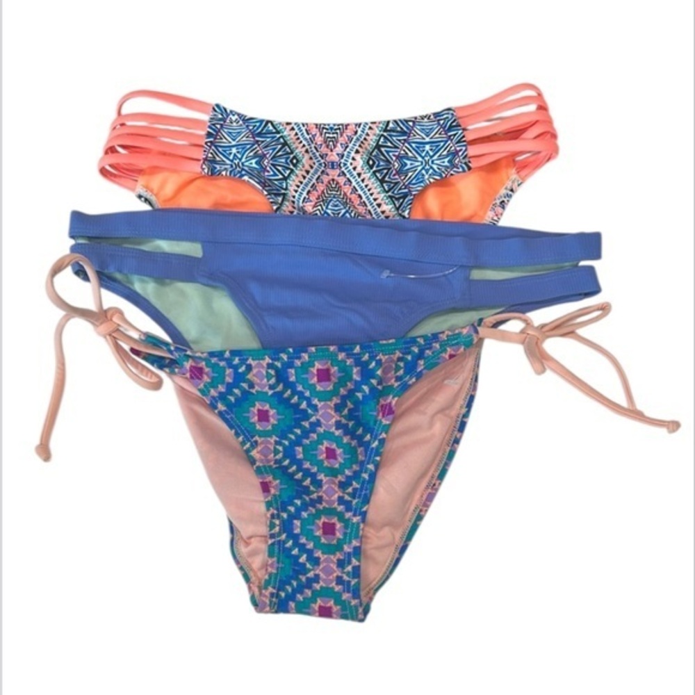 Xhilaration bikini swim bottoms bundle of 3 in blue size XS